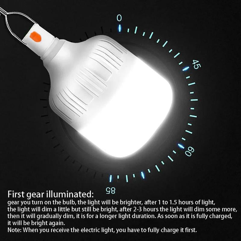 Versatile USB Rechargeable Portable LED Bulb - Rainproof Emergency Light with 3 Modes for Camping, Fishing, and Outdoor Gatherings