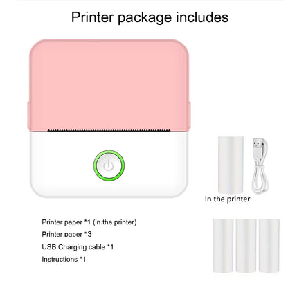 Inkless Mini Pocket Printer - Portable Thermal Sticker Maker for Photos & Notes