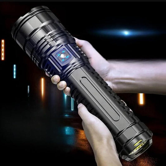 Rechargeable LED Lights, High-Power LED Flashlights, 5 Modes Zoomable Tactical Lantern Lamp, Flashlight with Long-Range Beam and COB Light, Portable LED Light, Outdoor Flashlight for Camping Hiking