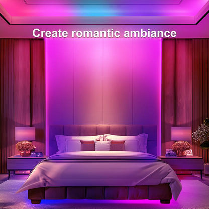 Smart LED Rope Lights - 100FT & 50FT RGB Color Changing Strip with App & Remote Control, Music Sync for Bedroom Ambiance