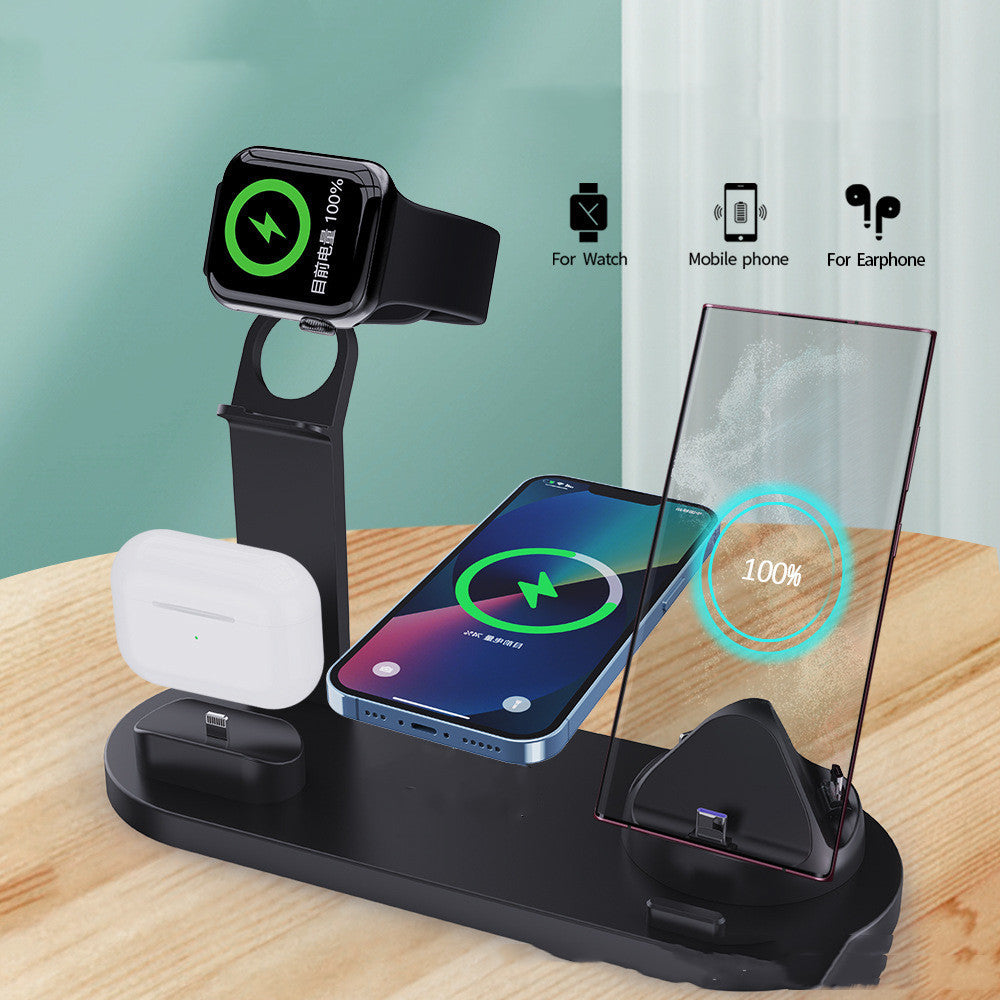 Fast 3-in-1 Wireless Charger Stand - Sleek Plastic Design for All Your Devices!