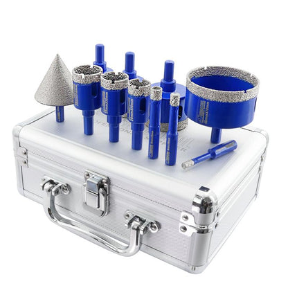 SHDIATOOL Diamond Drill Core Bits Set for Porcelain,Triangle Shank Hole Saw Cutter for Tile Marble Ceramic Granite