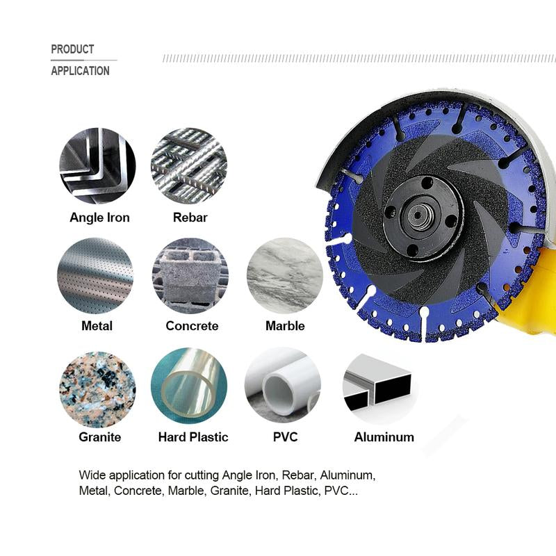 SHDIATOOL 4.5" Diamond Cutting Blade - Versatile Metal Cut-Off Wheel for Rebar, Sheet Metal, Angle Iron & Stainless Steel, 7/8" Arbor