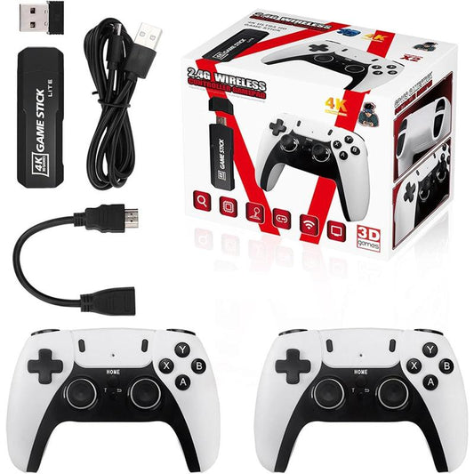 [40000 Games]Wireless Retro Game Console 40000 Games, Hdmi Output Padfuse Game Stick, Plug and Play 4K Retro Game Stick Pro, X2 Game Stick with 2.4G Wireless Controllers (128G)