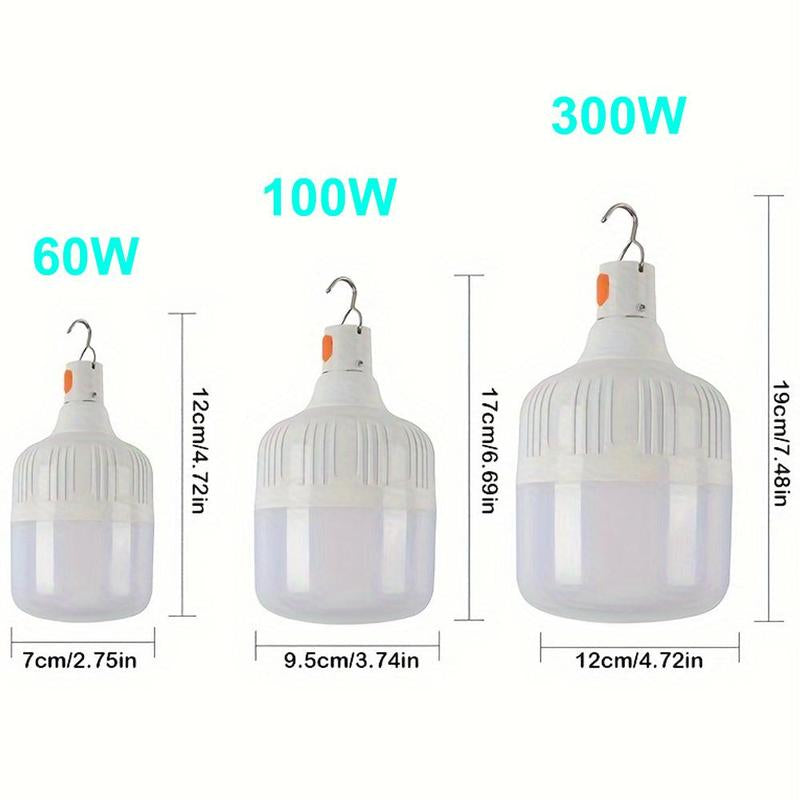 Versatile USB Rechargeable Portable LED Bulb - Rainproof Emergency Light with 3 Modes for Camping, Fishing, and Outdoor Gatherings