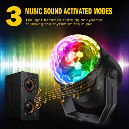 Vibrant RGB Sound Activated Party Light with Remote - Perfect for Home, Weddings, and Festivals!