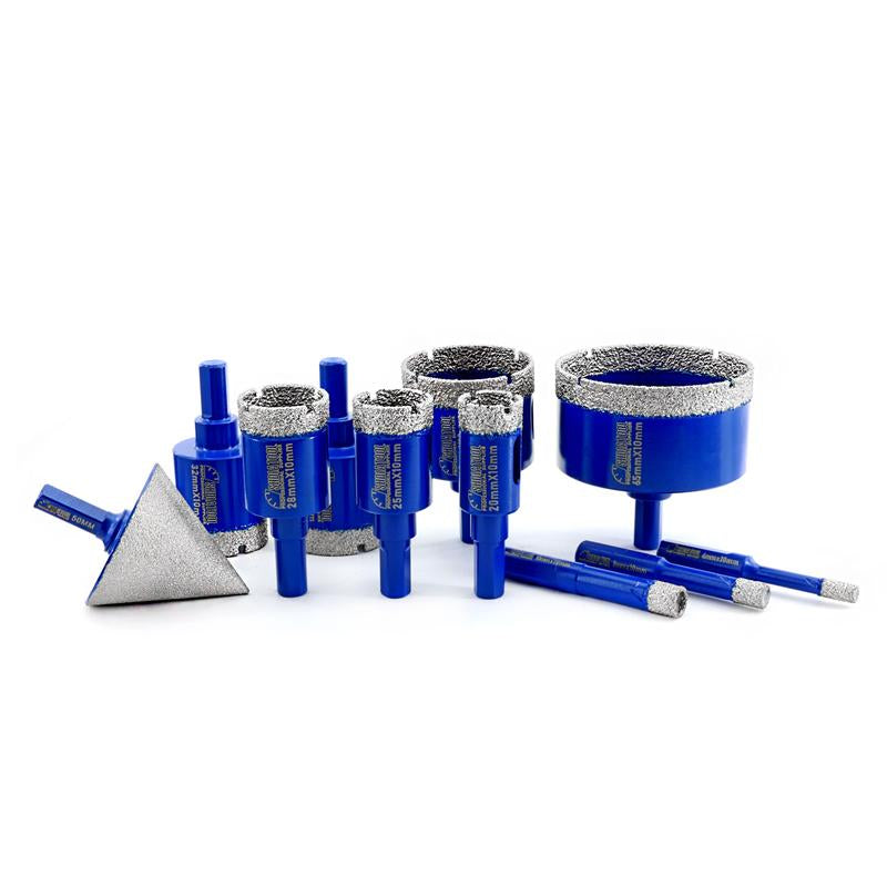 SHDIATOOL Diamond Drill Core Bits Set for Porcelain,Triangle Shank Hole Saw Cutter for Tile Marble Ceramic Granite