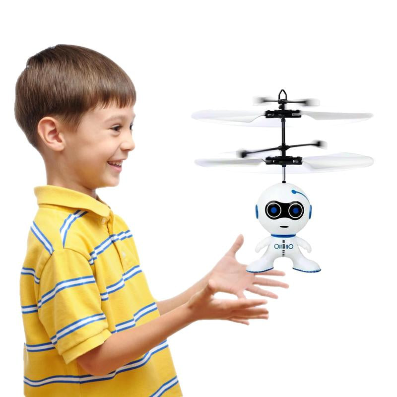 Flying Robot Toy for Age 3 4 5 6 7 Year Kids Boys White Flying Robot Mini Drone Rechargeable - Experience Thrilling Flight with Our Futuristic Flying Robot Toy