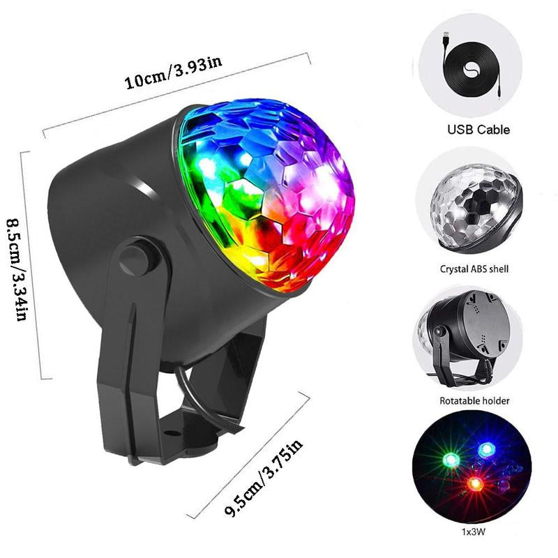 Vibrant RGB Sound Activated Party Light with Remote - Perfect for Home, Weddings, and Festivals!