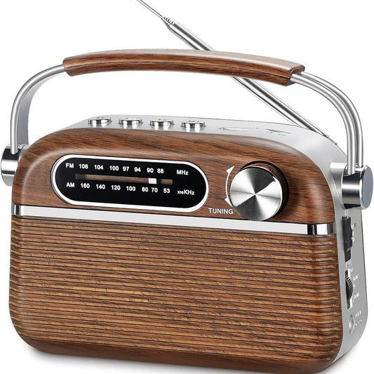 PRUNUS J-130 Retro Bluetooth Portable Radio - AM/FM Transistor, Rechargeable Battery, TF Card/USB Support, Ideal Gift for Mother's Day and Christmas, Suitable for Home and Outdoor Use