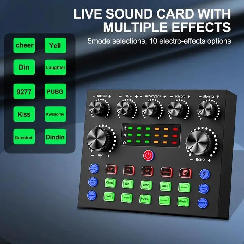 Ultimate Podcast Equipment Bundle: BM-800 Condenser Microphone, Sound Card & Live Sound Control for Recording, Gaming, and Singing