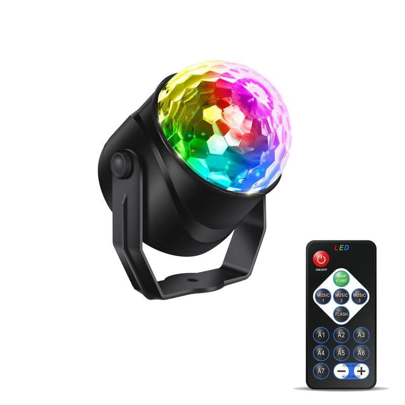 Vibrant RGB Sound Activated Party Light with Remote - Perfect for Home, Weddings, and Festivals!