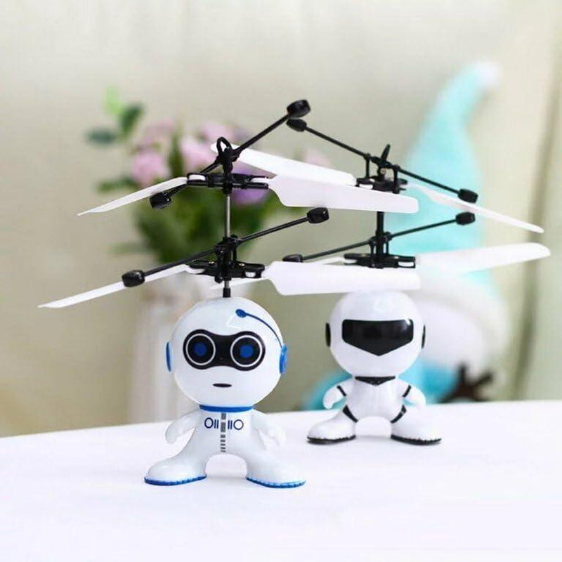 Flying Robot Toy for Age 3 4 5 6 7 Year Kids Boys White Flying Robot Mini Drone Rechargeable - Experience Thrilling Flight with Our Futuristic Flying Robot Toy