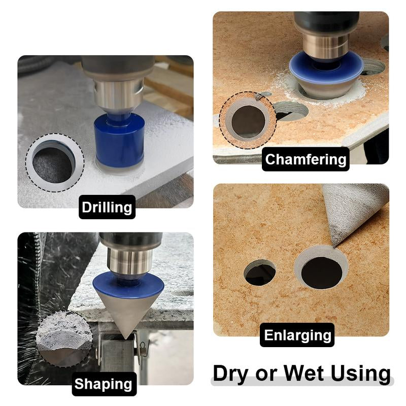 SHDIATOOL Diamond Drill Core Bits Set for Porcelain,Triangle Shank Hole Saw Cutter for Tile Marble Ceramic Granite