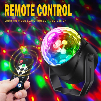 Vibrant RGB Sound Activated Party Light with Remote - Perfect for Home, Weddings, and Festivals!