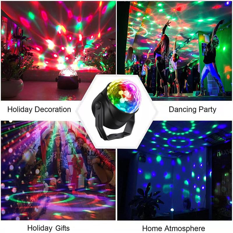 Vibrant RGB Sound Activated Party Light with Remote - Perfect for Home, Weddings, and Festivals!