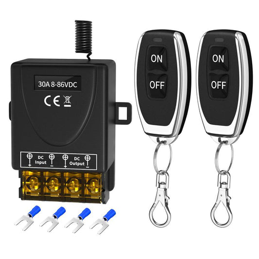 Wireless Remote Switch, 8V/12V/24V/48V/72V/86V 30A Relay Wireless Remote Control Switch with 328Ft Long Range, Suitable for Anti-Theft Alarms Security Systems Roller Door