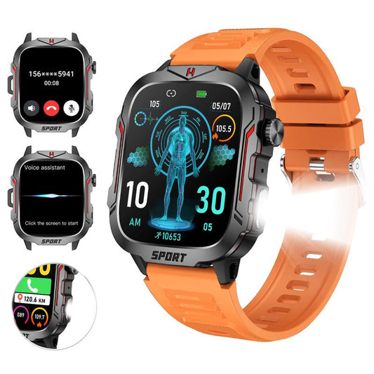 Fashionable Smartwatch for Men & Women with Flashlight and SOS - Compatible with iPhone & Android - Ideal Sports Smart Watch for Active Lifestyles