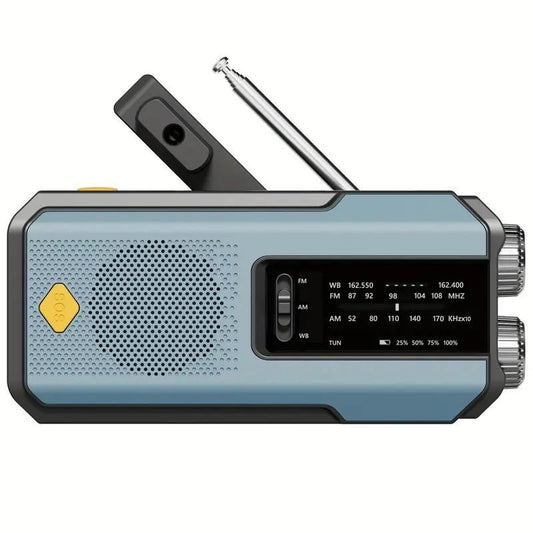 Durable Emergency Hand Crank Radio with 3Leds Flashlight for Summer Gift, AM/FM Portable Weather Radio with 2000Mah Power Bank Phone Charging & SOS Alarm, Audio Radio for Outdoor Camping