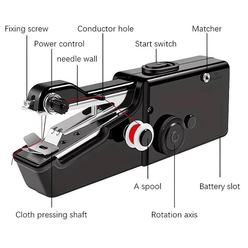 Mini Cordless Portable Handheld Sewing Machine for Quick Repairs - Compact and Lightweight Sewing Tool