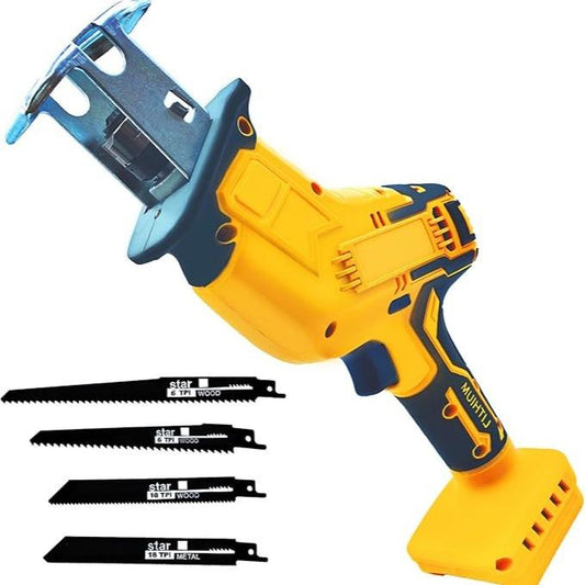 Reciprocating Saw Compatible with Dewalt 20V Battery, Brushless Power Cordless Recipro Saw, 0-3500SPM Variable Speed, Tool-Free Blade Change, 4 Saw Blades Kit for Wood/Metal/Pvc Cutting (Battery Not Included)