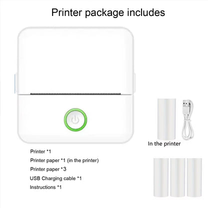 Inkless Mini Pocket Printer - Portable Thermal Sticker Maker for Photos & Notes